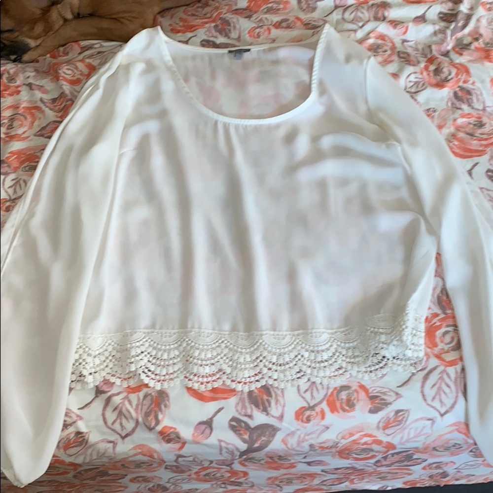 White long sleeve silky shirt